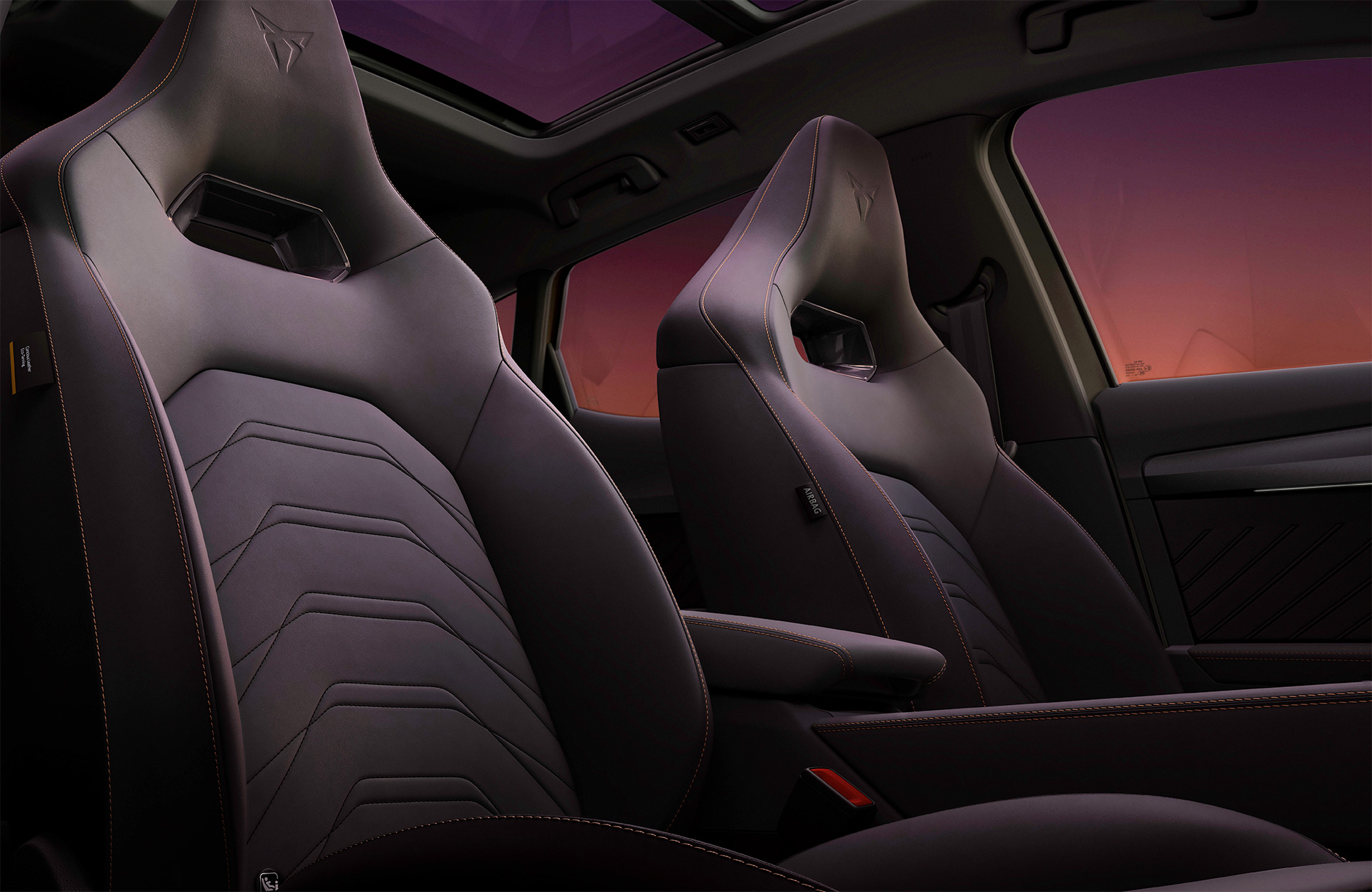 Leather interior of a luxury European SUV