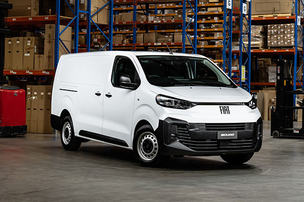 A Fiat van parked in a warehouse