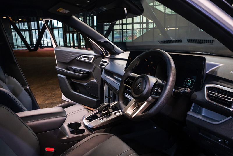 Interior of a right hand drive Mitsubishi SUV