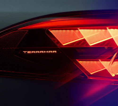 Close up shot of a CUPRA headlight